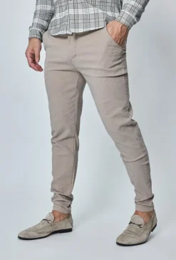 Pantalon chino classique chiné