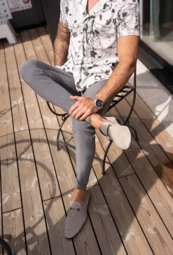 Pantalon chino classique chiné