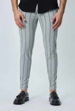 Pantalon classique à rayures stretch