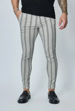 Pantalon classique à rayures stretch