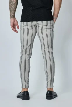 Pantalon classique à rayures stretch