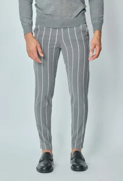 Pantalon classique à rayures stretch