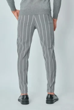 Pantalon classique à rayures stretch