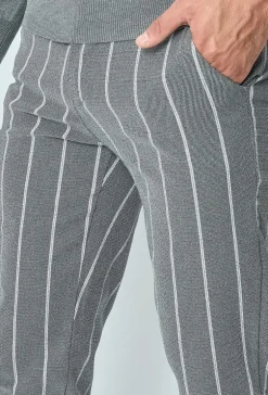 Pantalon classique à rayures stretch