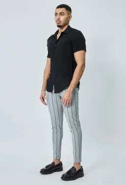 Pantalon classique à rayures stretch