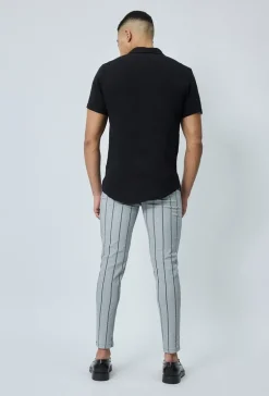 Pantalon classique à rayures stretch