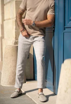 Pantalon classique chino à carreaux