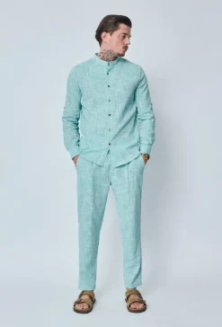 Pantalon décontracté effet lin