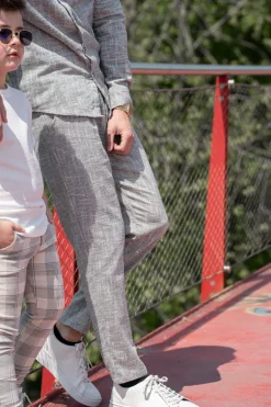Pantalon décontracté effet lin