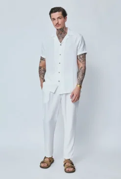 Pantalon décontractée effet lin