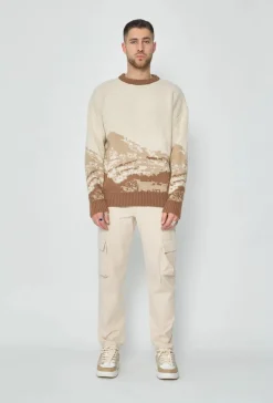 Pantalon droit uni avec patch géométrique