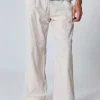 Pantalon effet lin