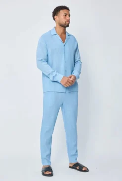 Pantalon effet lin