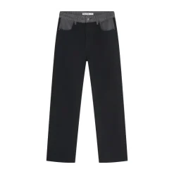 Pantalon en jean bi couleur coupe droite
