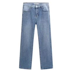 Pantalon en jean bi couleur coupe droite
