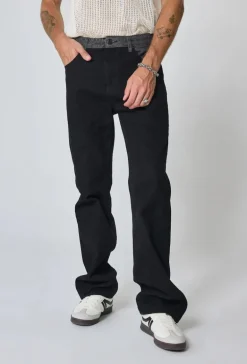 Pantalon en jean bi couleur coupe droite