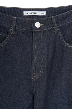 Pantalon en jean chiné coupe large