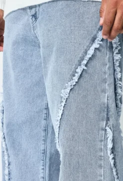 Pantalon en jean coupe large avec froufrou
