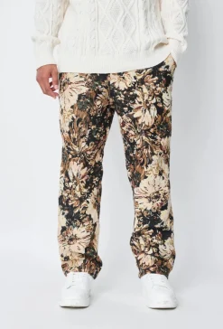 Pantalon fleuri effet broderie