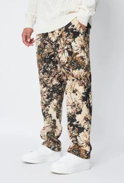 Pantalon fleuri effet broderie