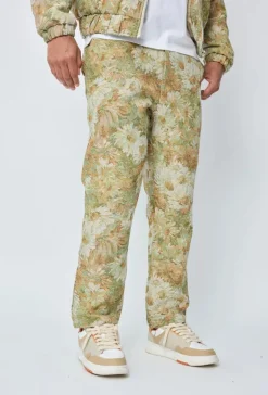 Pantalon fleuri effet broderie