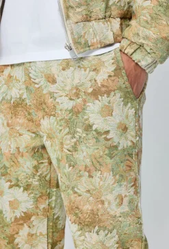 Pantalon fleuri effet broderie
