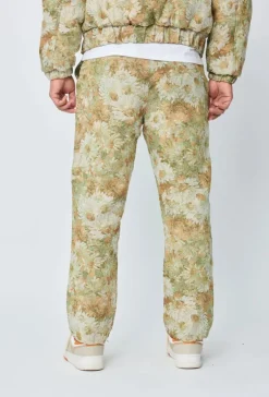 Pantalon fleuri effet broderie