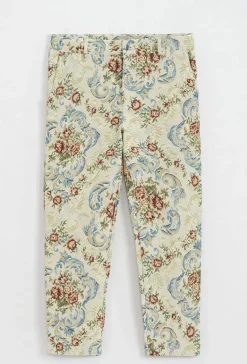 Pantalon fleuri effet broderie