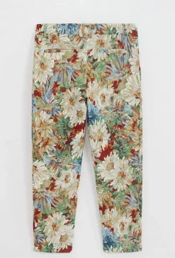 Pantalon fleuri effet broderie