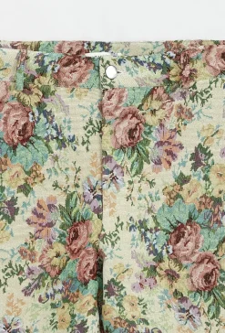 Pantalon fleuri effet broderie