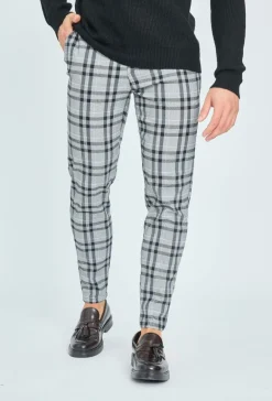 Pantalon habillé à carreaux
