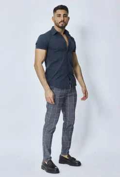 Pantalon habillé à carreaux