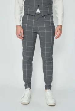 Pantalon habillé à carreaux