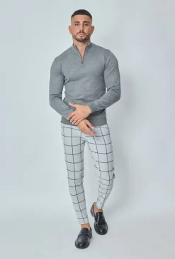 Pantalon habillé à carreaux