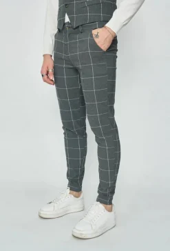 Pantalon habillé à carreaux