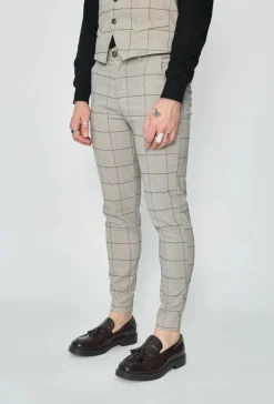 Pantalon habillé à carreaux