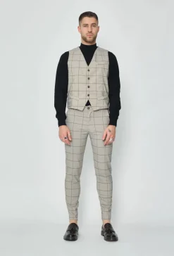 Pantalon habillé à carreaux