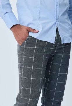 Pantalon habillé à carreaux