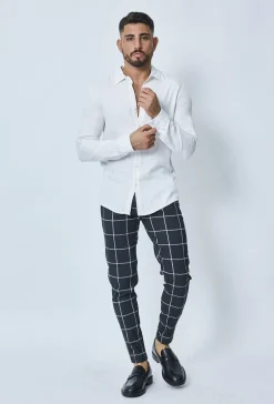 Pantalon habillé à carreaux