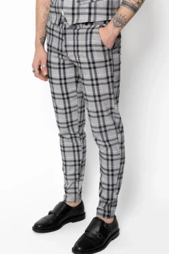 Pantalon habillé à carreaux