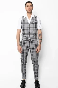 Pantalon habillé à carreaux