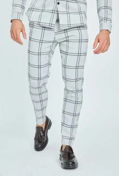 Pantalon habillé à carreaux