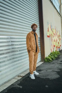 Pantalon jogger cargo cotelé
