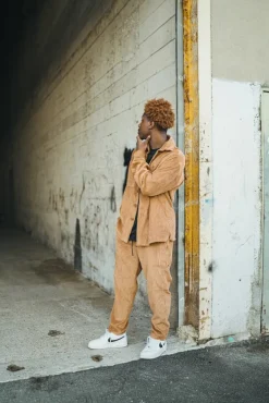 Pantalon jogger cargo cotelé