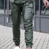 Pantalon jogger cargo similicuir