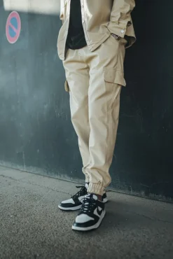 Pantalon jogger cargo similicuir