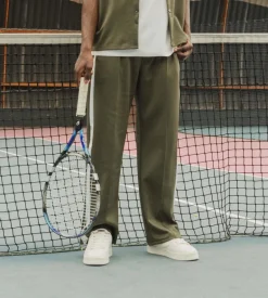 Pantalon jogging large à bandes