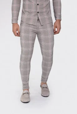 Pantalon strecth à carreaux