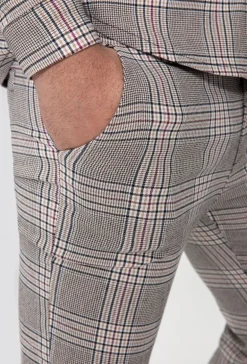 Pantalon strecth à carreaux