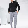 Pantalon ultra stretch à motif carreaux